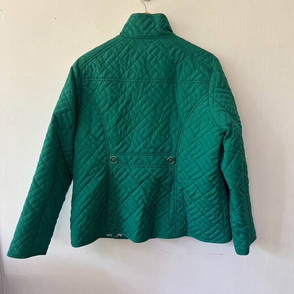 Susan Graver Jacket Womens Large Green Full Zip Quilted Light Pockets - Picture 6 of 6